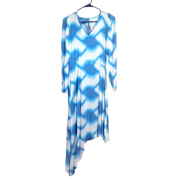 NWT Cecilie Copenhagen Gillian Dress Tie Dye Blue/White SZ XS Party Midi - Picture 2 of 7
